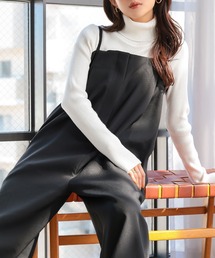 Petitle（プチレ）の「[ 低身長向けサイズ ] タック切り替えキャミサロペット（サロペット/オーバーオール）」