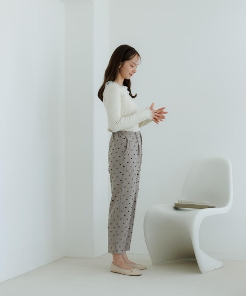 flower(フラワー)の「スウィートチュールトップ(Tシャツ/カットソー・レディース・アイボリー/グレー・FREE)」の7枚目の写真