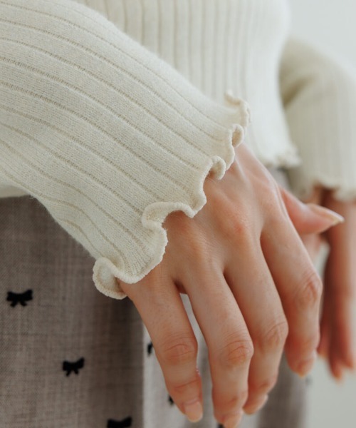 flower(フラワー)の「スウィートチュールトップ(Tシャツ/カットソー・レディース・アイボリー/グレー・FREE)」の10枚目の写真