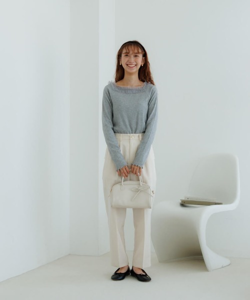 flower(フラワー)の「スウィートチュールトップ(Tシャツ/カットソー・レディース・アイボリー/グレー・FREE)」の16枚目の写真