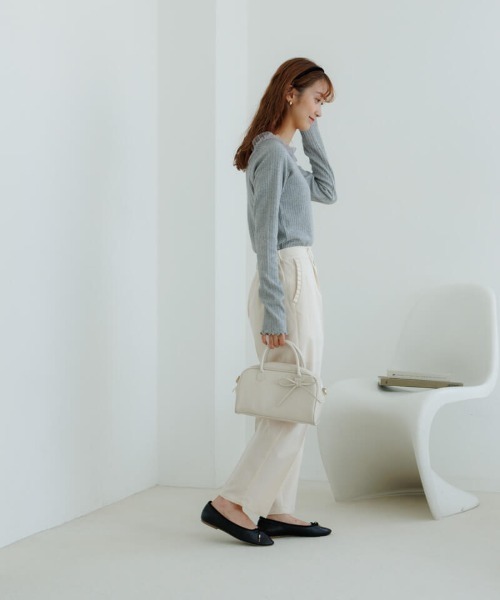 flower(フラワー)の「スウィートチュールトップ(Tシャツ/カットソー・レディース・アイボリー/グレー・FREE)」の17枚目の写真