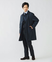 美品　ブルーレーベルクレストブリッジ　ステンカラーコート　撥水 ネイビー　38 ステンカラーコート（ブルー・ネイビー/青色系・防水/撥水/防汚