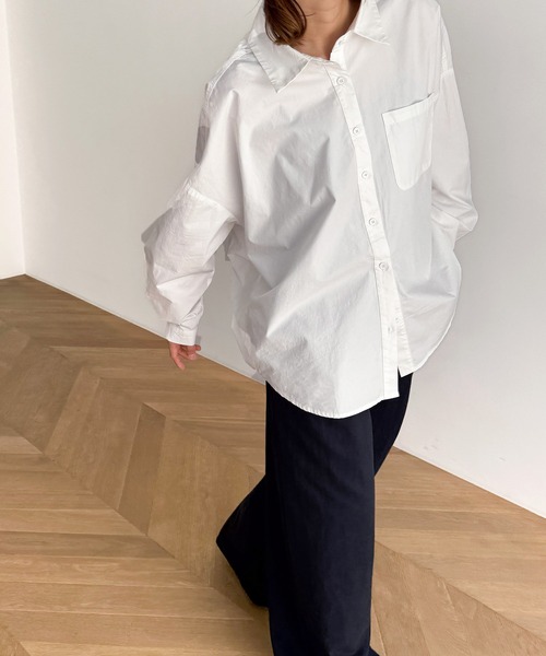 CANAL JEAN（キャナルジーン）の「El mar　コットンオーバーシャツ（シャツ/ブラウス・レディース・ホワイト/ピンク・ONE SIZE）」の13枚目の写真