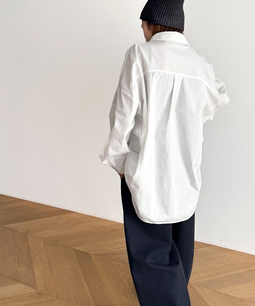 CANAL JEAN（キャナルジーン）の「El mar　コットンオーバーシャツ（シャツ/ブラウス・レディース・ホワイト/ピンク・ONE SIZE）」の14枚目の写真