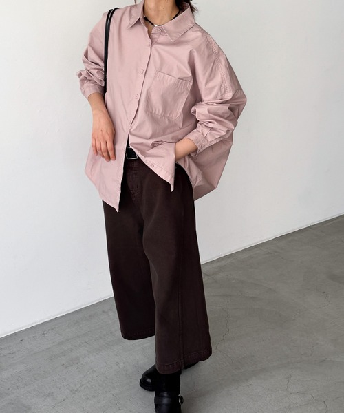 CANAL JEAN（キャナルジーン）の「El mar　コットンオーバーシャツ（シャツ/ブラウス・レディース・ホワイト/ピンク・ONE SIZE）」の8枚目の写真