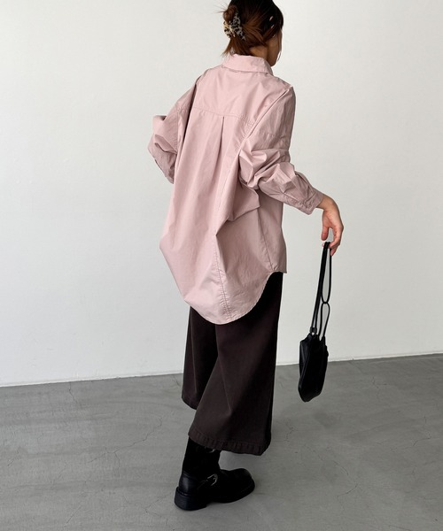 CANAL JEAN（キャナルジーン）の「El mar　コットンオーバーシャツ（シャツ/ブラウス・レディース・ホワイト/ピンク・ONE SIZE）」の9枚目の写真