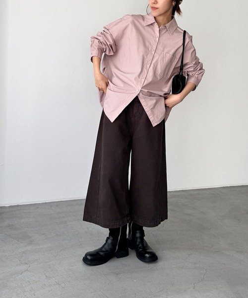 CANAL JEAN（キャナルジーン）の「El mar　コットンオーバーシャツ（シャツ/ブラウス・レディース・ホワイト/ピンク・ONE SIZE）」の10枚目の写真