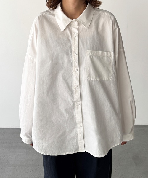 CANAL JEAN（キャナルジーン）の「El mar　コットンオーバーシャツ（シャツ/ブラウス・レディース・ホワイト/ピンク・ONE SIZE）」の11枚目の写真