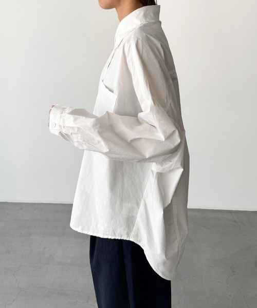 CANAL JEAN（キャナルジーン）の「El mar　コットンオーバーシャツ（シャツ/ブラウス・レディース・ホワイト/ピンク・ONE SIZE）」の12枚目の写真