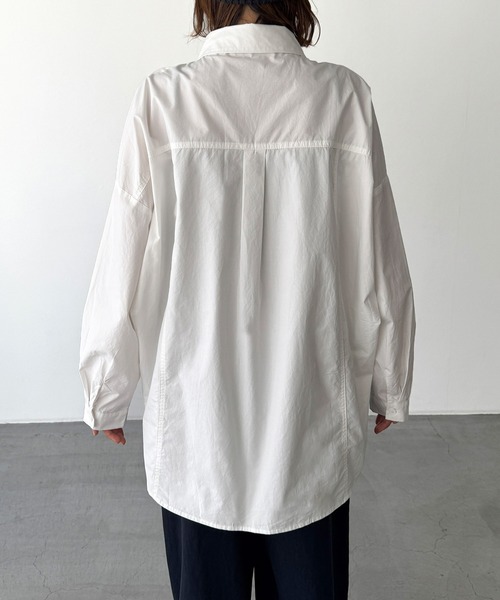 CANAL JEAN（キャナルジーン）の「El mar　コットンオーバーシャツ（シャツ/ブラウス・レディース・ホワイト/ピンク・ONE SIZE）」の3枚目の写真