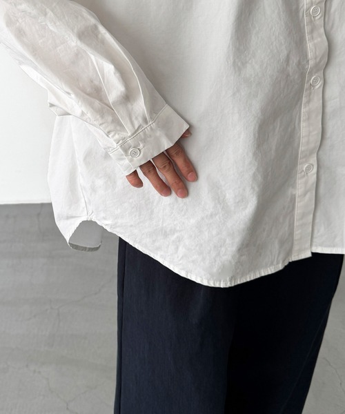 CANAL JEAN（キャナルジーン）の「El mar　コットンオーバーシャツ（シャツ/ブラウス・レディース・ホワイト/ピンク・ONE SIZE）」の6枚目の写真