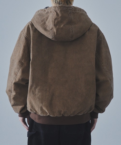 SLICK（スリック）の「【SLICK/スリック】Pigment Dye Padding Zip Parka/ピグメントダイパディングジップパーカー/ セットアップ（その他アウター・メンズ・ブラウン/ブラック・1/2/3）」の15枚目の写真