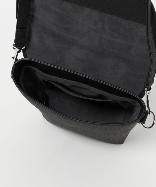 シボ レザーライク フラップ ショルダーバッグ（ショルダーバッグ