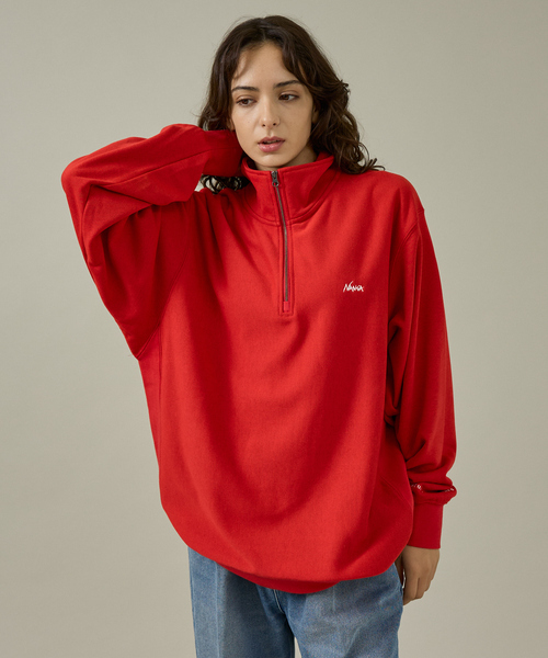 NANGA/ナンガ】DRY MIX TERRY HALF ZIP SWEAT/ハーフジップ/ロゴ