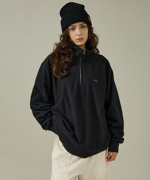 たぬたぬ NANGA/ナンガ】DRY MIX TERRY HALF ZIP SWEAT/ハーフジップ/ロゴ