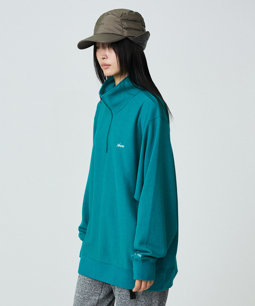 NANGA/ナンガ】DRY MIX TERRY HALF ZIP SWEAT/ハーフジップ/ロゴ/ユニ