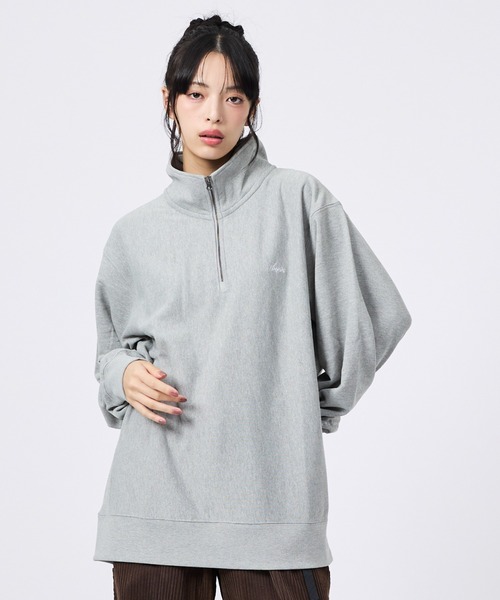 NANGA(ナンガ)の「【NANGA/ナンガ】DRY MIX TERRY HALF ZIP SWEAT/ハーフジップ/ロゴ/ユニセックス(スウェット・メンズ・ブラック/レッド/グリーン/アイボリー/ブルー/グレー・M/L)」の4枚目の写真