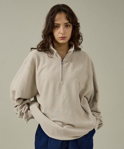 NANGA/ナンガ】DRY MIX TERRY HALF ZIP SWEAT/ハーフジップ/ロゴ