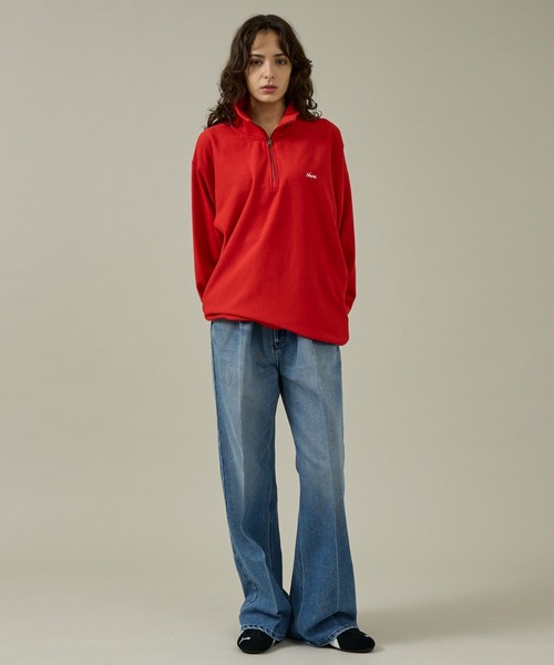 NANGA/ナンガ】DRY MIX TERRY HALF ZIP SWEAT/ハーフジップ/ロゴ/ユニ