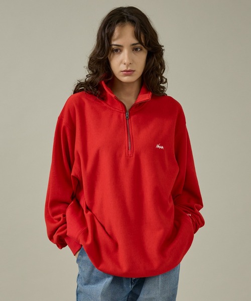 NANGA/ナンガ】DRY MIX TERRY HALF ZIP SWEAT/ハーフジップ/ロゴ/ユニ