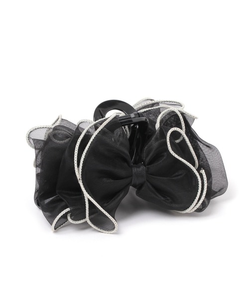 LAKOLE(ラコレ)の「オーガンジーボリュームバンスクリップ / 582034(バレッタ/ヘアクリップ・レディース・ブラック/オフホワイト・FREE)」の2枚目の写真