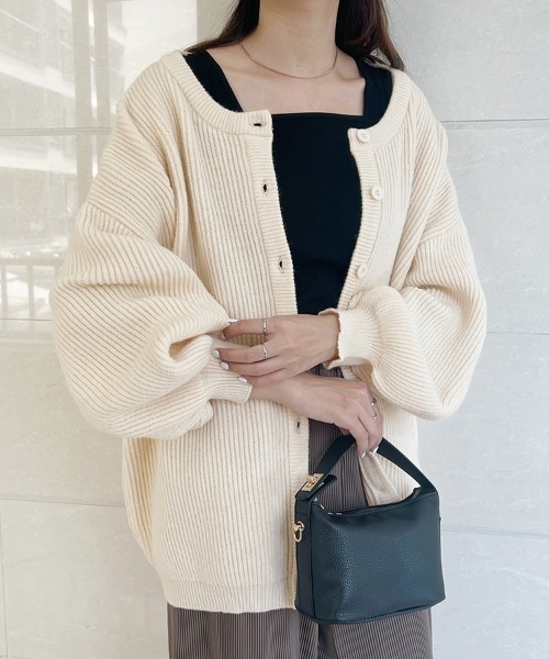 ONEP STAR（ワンピスター）の「バルーンスリーブニットボレロ（カーディガン/ボレロ・レディース・ライトグレー/ブラック/グリーン/スモークピンク/ベージュ/ピンク系その他/ベージュ系その他/グリーン系その他/ブラック系その他・FREE）」の6枚目の写真