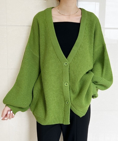 ONEP STAR（ワンピスター）の「バルーンスリーブニットボレロ（カーディガン/ボレロ・レディース・ライトグレー/ブラック/グリーン/スモークピンク/ベージュ/ピンク系その他/ベージュ系その他/グリーン系その他/ブラック系その他・FREE）」の7枚目の写真