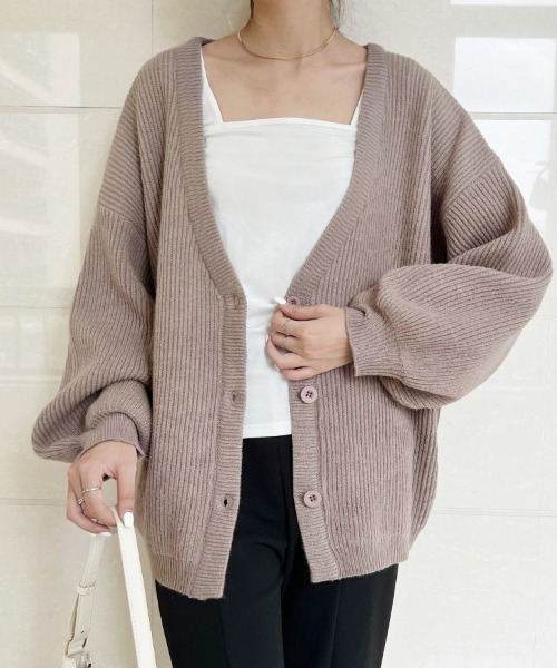 ONEP STAR（ワンピスター）の「バルーンスリーブニットボレロ（カーディガン/ボレロ・レディース・ライトグレー/ブラック/グリーン/スモークピンク/ベージュ/ピンク系その他/ベージュ系その他/グリーン系その他/ブラック系その他・FREE）」の8枚目の写真