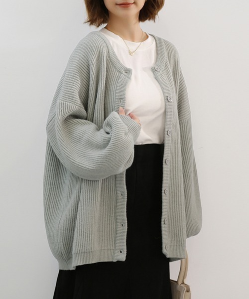 ONEP STAR（ワンピスター）の「バルーンスリーブニットボレロ（カーディガン/ボレロ・レディース・ライトグレー/ブラック/グリーン/スモークピンク/ベージュ/ピンク系その他/ベージュ系その他/グリーン系その他/ブラック系その他・FREE）」の4枚目の写真