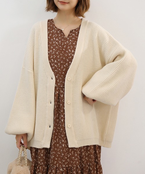 ONEP STAR（ワンピスター）の「バルーンスリーブニットボレロ（カーディガン/ボレロ・レディース・ライトグレー/ブラック/グリーン/スモークピンク/ベージュ/ピンク系その他/ベージュ系その他/グリーン系その他/ブラック系その他・FREE）」の15枚目の写真