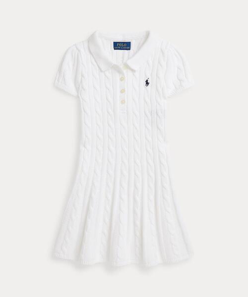 ケーブルニット コットン Polo セーター ドレス