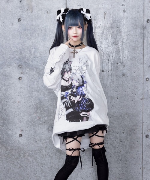 アミリージュ Dreaming Doll プリント ロングTシャツ Dreaming DollプリントロングTシャツ（Tシャツ/カットソー