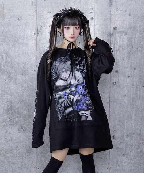 アミリージュ Dreaming Doll プリント ロングTシャツ Dreaming DollプリントロングTシャツ（Tシャツ/カットソー）｜Amilige