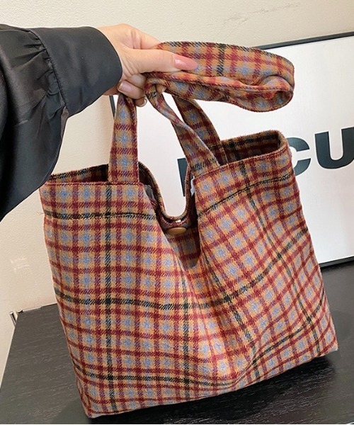 Burner（バーナー）の「【OKUOKU　0909】チェック柄  トートバッグ oku-bag-1-12（トートバッグ・メンズ・ブルー系その他/ブラウン/レッド・FREE）」の12枚目の写真
