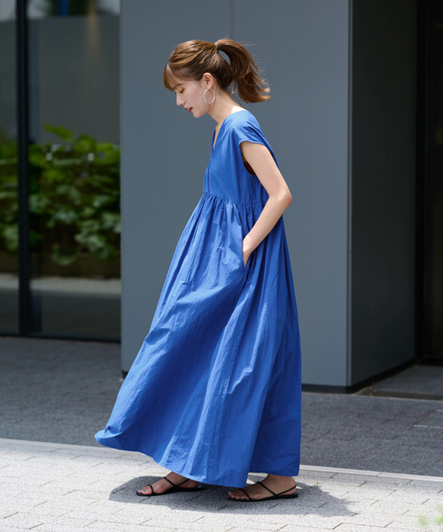 青色チェリープリント半袖ワンピース 青色チェリープリント半袖ワンピース 青色チェリープリント半袖ワンピース