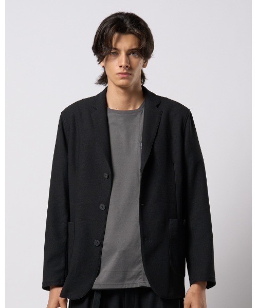 wjk（ダヴルジェイケイ）の「relax single jacket（テーラードジャケット・メンズ・ブラック/チャコールグレー・SMALL/MEDIUM/LARGE/X-LARGE）」の3枚目の写真