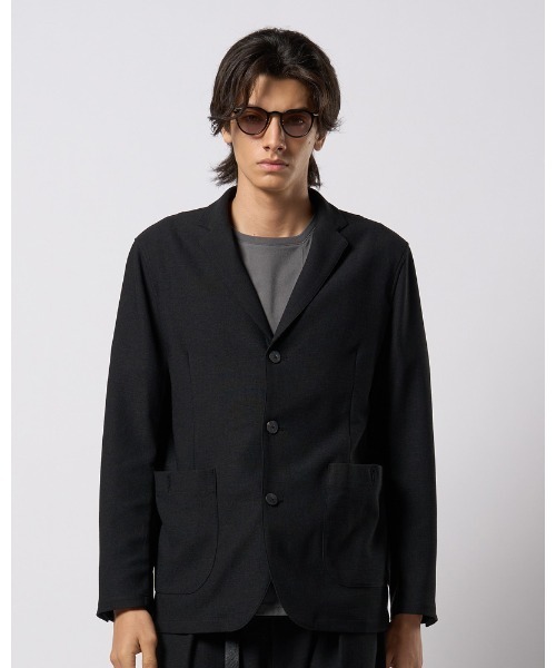wjk（ダヴルジェイケイ）の「relax single jacket（テーラードジャケット・メンズ・ブラック/チャコールグレー・SMALL/MEDIUM/LARGE/X-LARGE）」の6枚目の写真