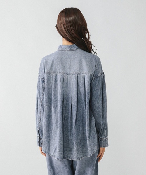 GLOBAL WORK（グローバルワーク）の「GOODデニムシャツ/580825（シャツ/ブラウス・レディース・ダークブラウン/ブルー系その他6/サックスブルー・MEDIUM/LARGE）」の12枚目の写真