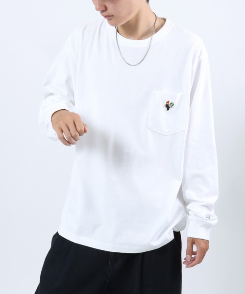 Lee（リー）の「Lee（リー）ワンポイントロゴワッペン ポケットロンT/長袖Tシャツ メンズ レディース ユニセックス（Tシャツ/カットソー・メンズ・ホワイト/レッド/グリーン/チャコールグレー・M/L/XL）」の15枚目の写真