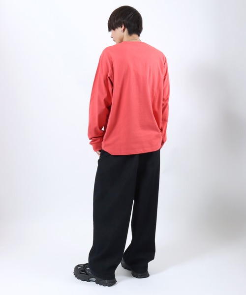 Lee（リー）の「Lee（リー）ワンポイントロゴワッペン ポケットロンT/長袖Tシャツ メンズ レディース ユニセックス（Tシャツ/カットソー・メンズ・ホワイト/レッド/グリーン/チャコールグレー・M/L/XL）」の12枚目の写真