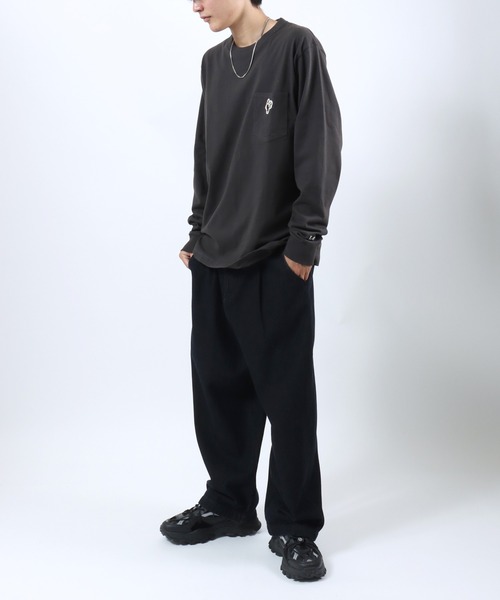 Lee（リー）の「Lee（リー）ワンポイントロゴワッペン ポケットロンT/長袖Tシャツ メンズ レディース ユニセックス（Tシャツ/カットソー・メンズ・ホワイト/レッド/グリーン/チャコールグレー・M/L/XL）」の22枚目の写真