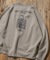 FREAK'S STORE(フリークスストア)の限定展開 KAVU×FREAK'S STORE/カブ― 別注 デザイン刺繍 クルーネック スウェット / Burger Cat(スウェット)