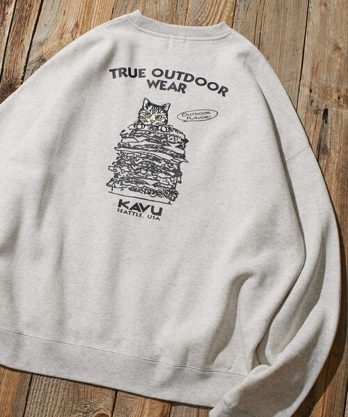 セール】限定展開 KAVU×FREAK'S STORE/カブ― 別注 デザイン刺繍 クルー