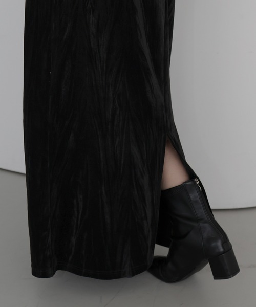 hellam(へラム)の「クラッシュベロアナロースカート(スカート・レディース・ブラウン/ブラック・FREE)」の19枚目の写真