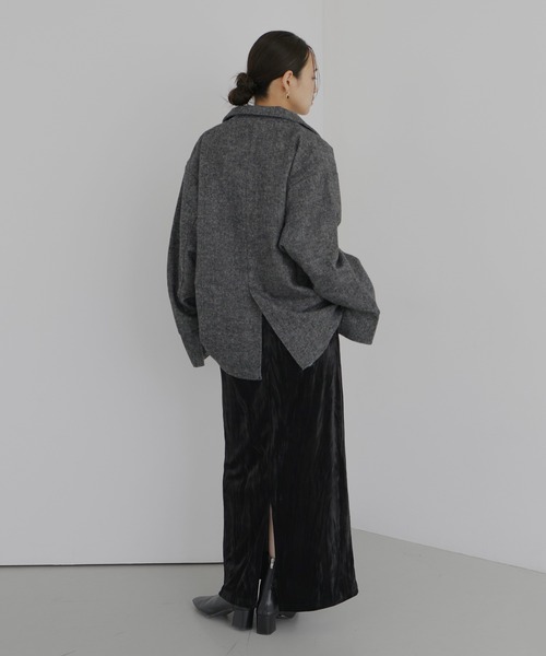 hellam(へラム)の「クラッシュベロアナロースカート(スカート・レディース・ブラウン/ブラック・FREE)」の12枚目の写真