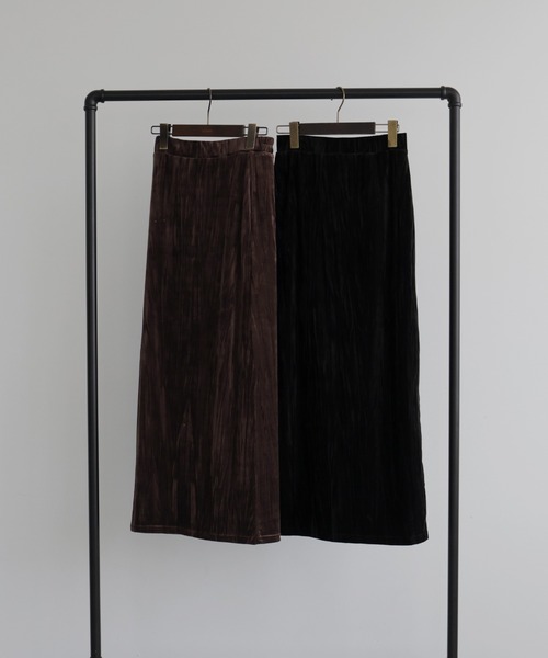 hellam(へラム)の「クラッシュベロアナロースカート(スカート・レディース・ブラウン/ブラック・FREE)」の18枚目の写真