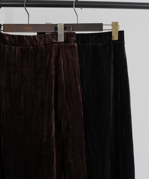 hellam(へラム)の「クラッシュベロアナロースカート(スカート・レディース・ブラウン/ブラック・FREE)」の9枚目の写真