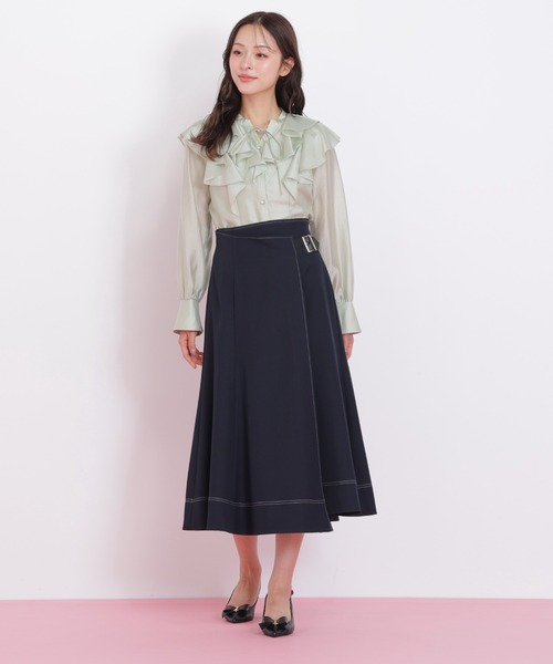 JILL by JILL STUART（ジルバイジルスチュアート）の「◇長袖ラッフルブラウス（シャツ/ブラウス・レディース・ホワイト/ブラウン/グリーン・FREE）」の12枚目の写真