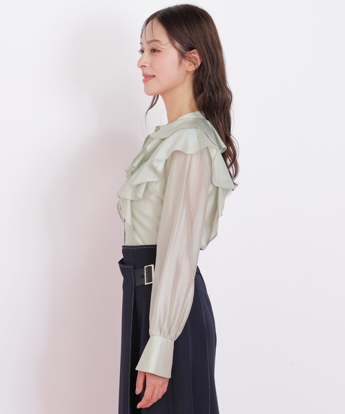 JILL by JILL STUART（ジルバイジルスチュアート）の「◇長袖ラッフルブラウス（シャツ/ブラウス・レディース・ホワイト/ブラウン/グリーン・FREE）」の16枚目の写真