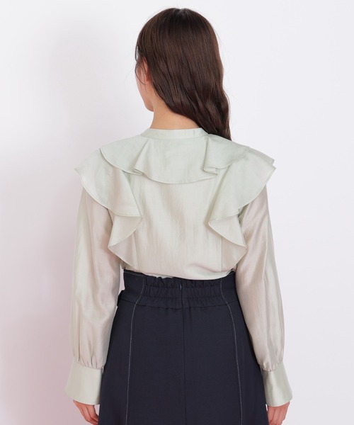 JILL by JILL STUART（ジルバイジルスチュアート）の「◇長袖ラッフルブラウス（シャツ/ブラウス・レディース・ホワイト/ブラウン/グリーン・FREE）」の17枚目の写真